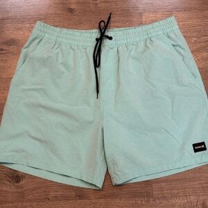 Hurley Mint Green Swim Shorts with Black Drawstring